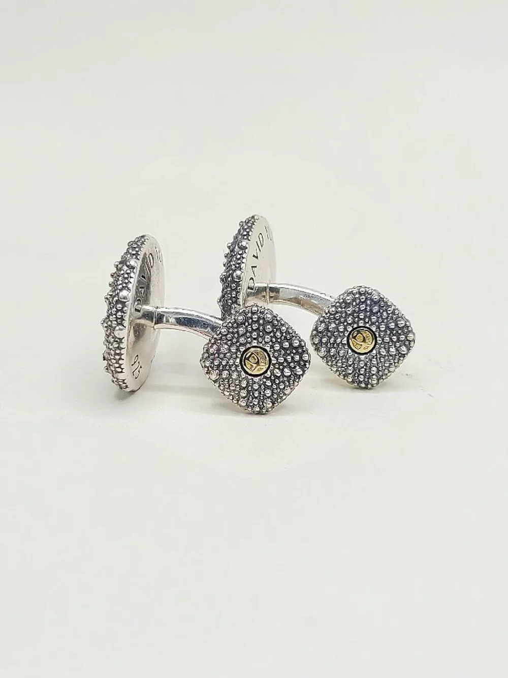 David Yurman Sea Urchin Cufflinks w/ Blue Sapphire & 18K Yellow Gold - RARE